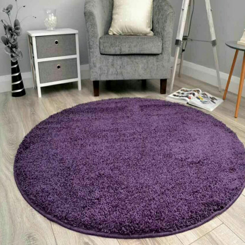 17 Stories MODERN Circle Round Verona Shaggy Rugs Thick Pile Floor